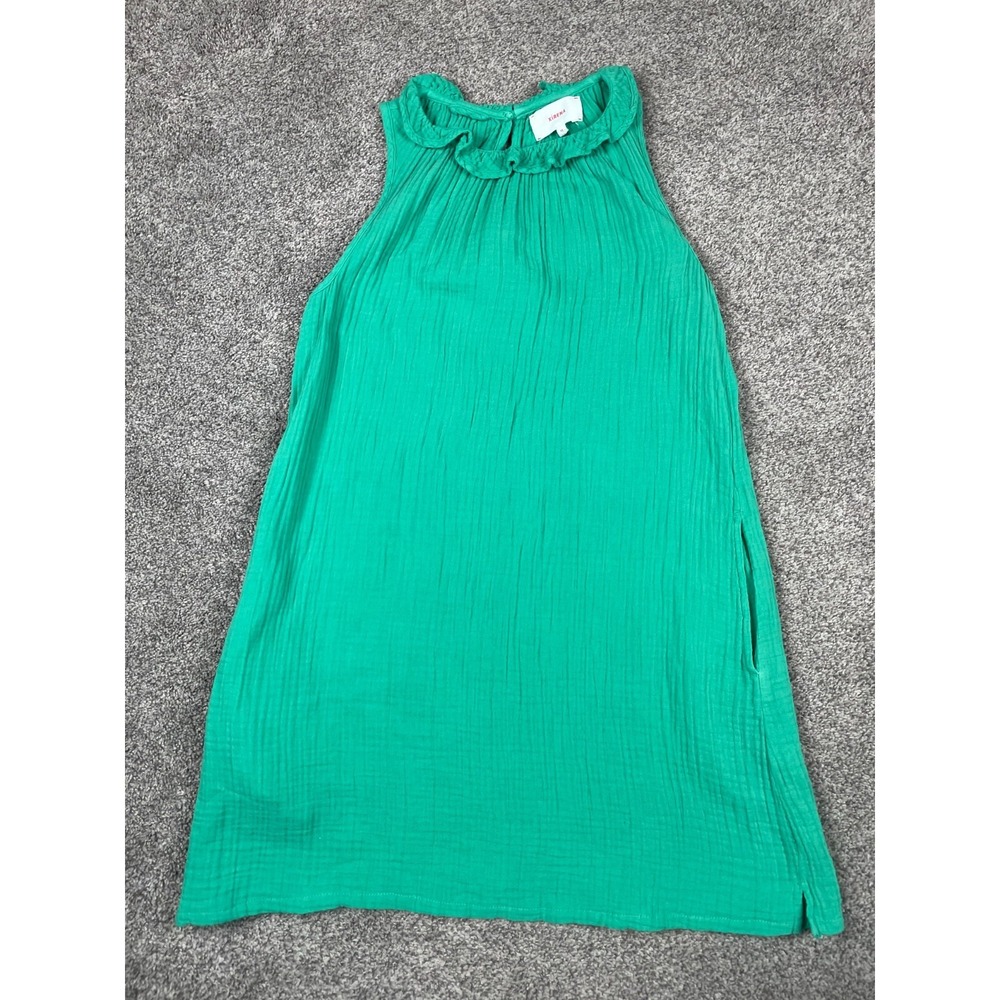 Xirena Dress Womens XS Gauzy Cotton Ruffled Pockets Bright Summer Spring Flowy